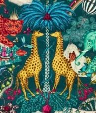 Richly coloured animal-patterned fabric chosen for Havisham House