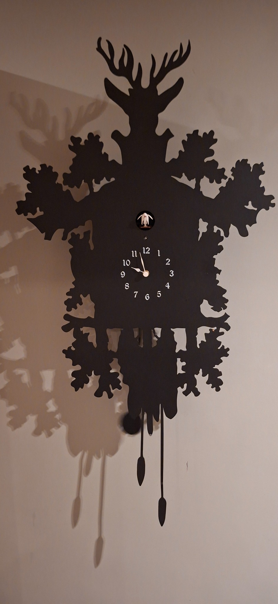 Contemporary deer-shaped cuckoo clock