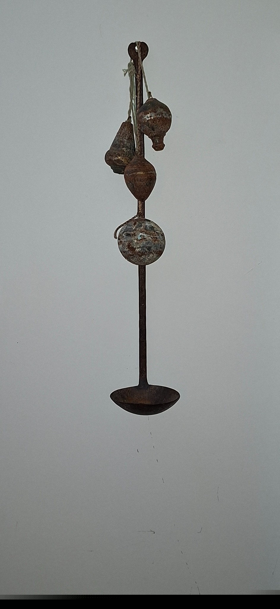 Decorative iron ladle and hanging forms