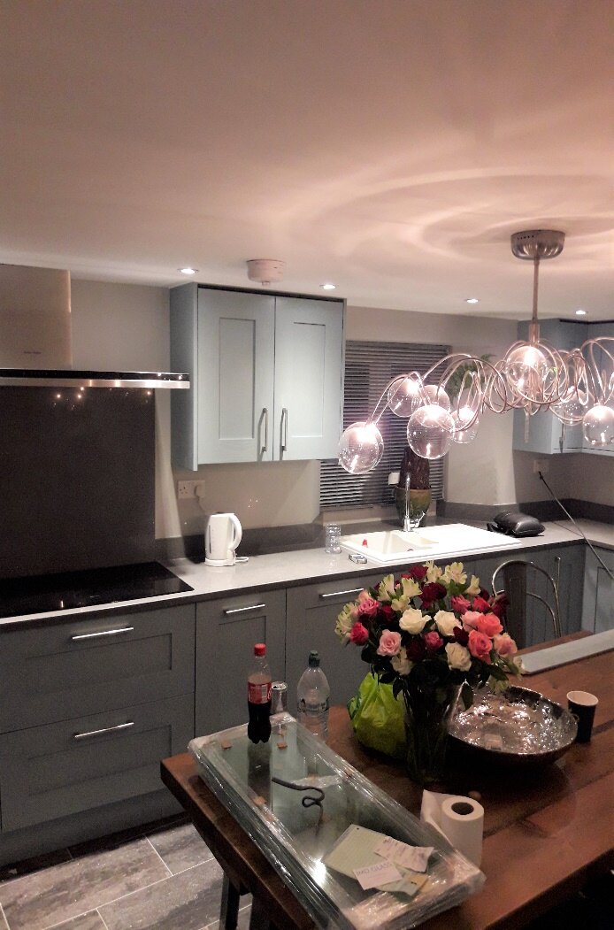 The completed contemporary kitchen at Havisham House