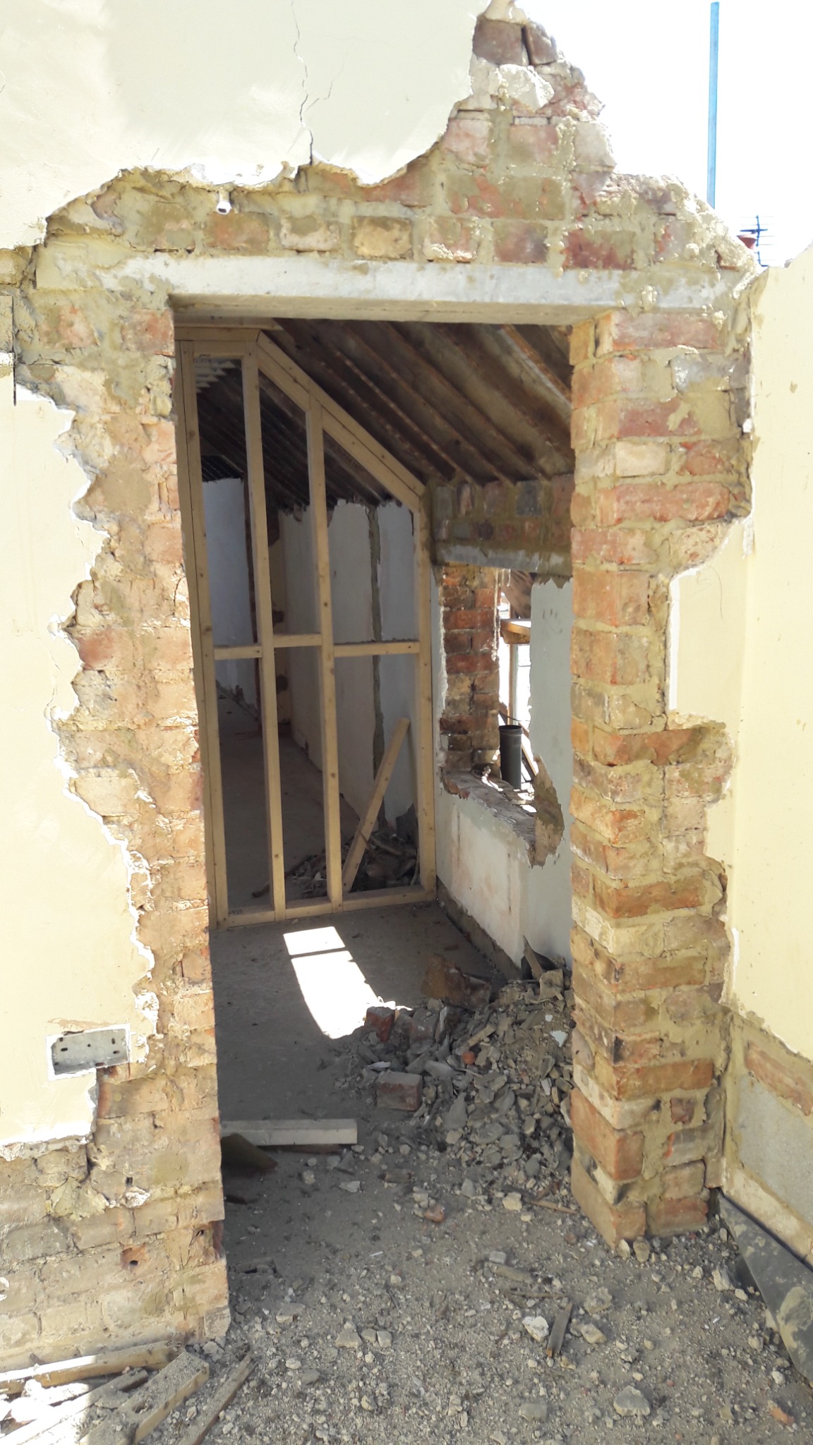 Original brickwork revealed as the interior of Havisham House was opened up